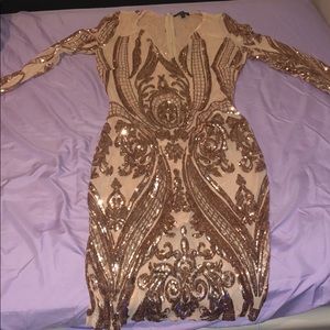 Rose Gold / Nude sequin dress ( WORN ONCE )